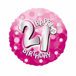 Pink Sparkle 21st Birthday Balloon